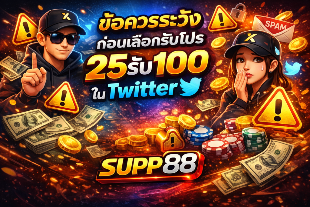 ข้อควรระวังก่อนเลือกรับโปร 25รับ100 ใน Twitter