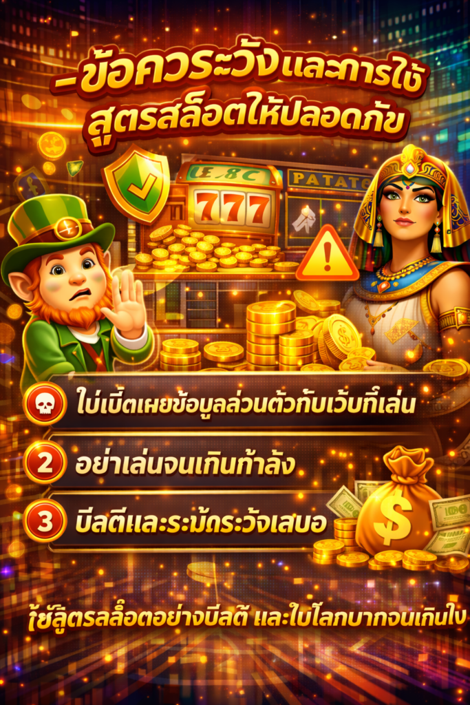 ข้อควรระวังและการใช้สูตรสล็อตให้ปลอดภัย