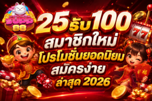 25รับ100 สมาชิกใหม่ โปรโมชั่นยอดนิยม สมัครง่าย ล่าสุด 2026