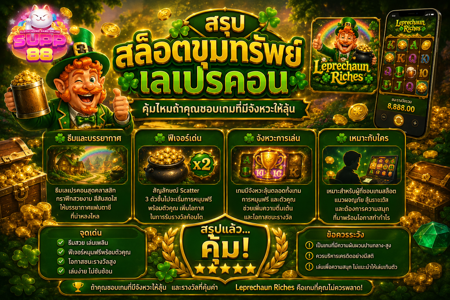สรุปรีวิว leprechaun riches