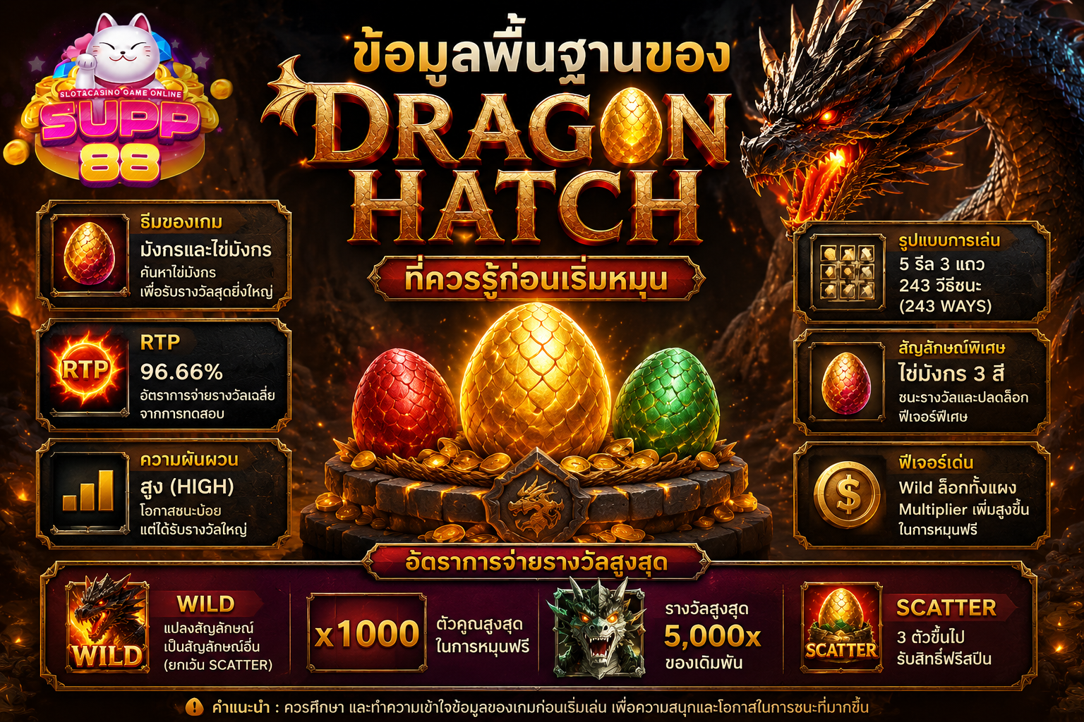 ข้อมูลพื้นฐานของ dragon hatch