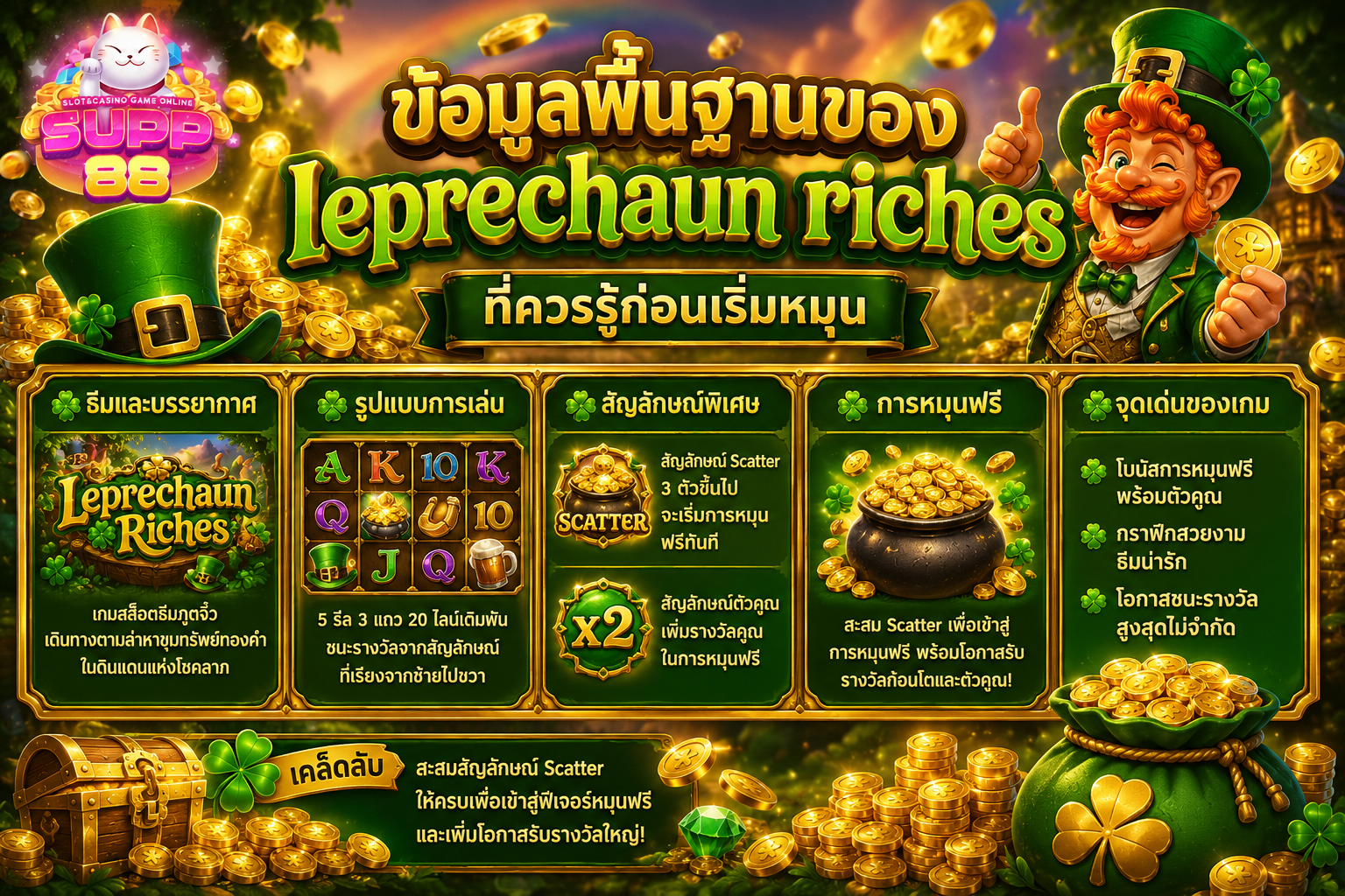ข้อมูลพื้นฐานของ leprechaun riches