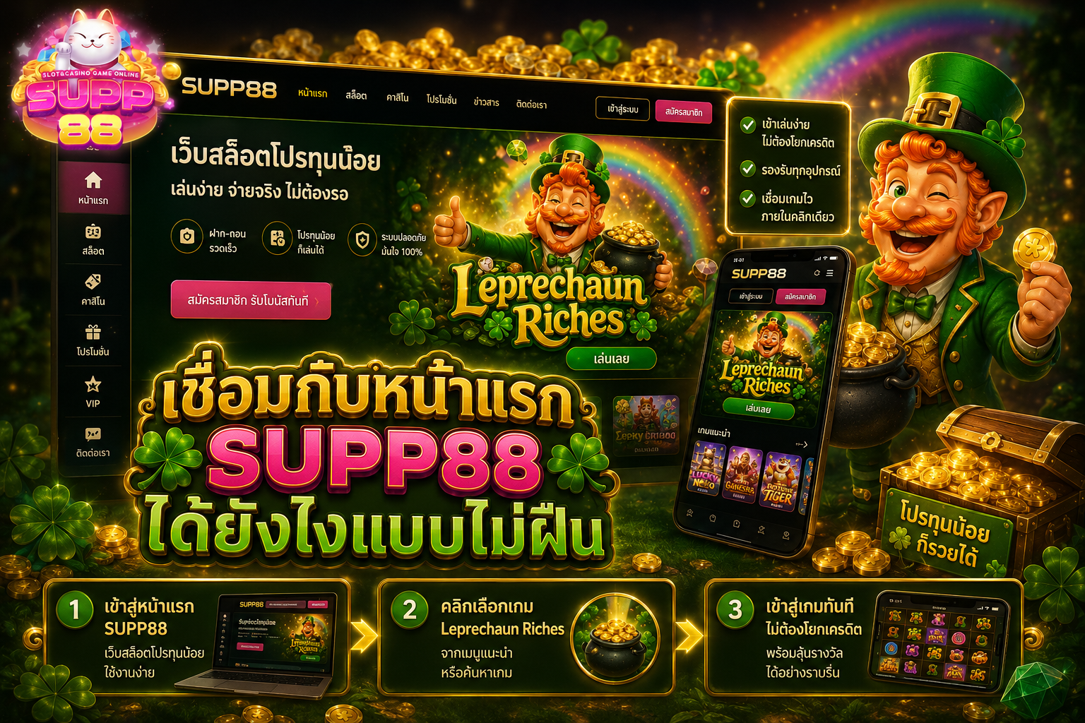 leprechaun riches เชื่อมกับหน้าแรก SUPP88