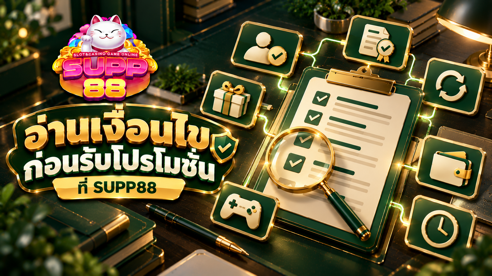ภาพเช็กลิสต์ตรวจสอบสิทธิ์ เครดิตโบนัส Turnover และเงื่อนไขถอนก่อนรับโปรโมชั่น