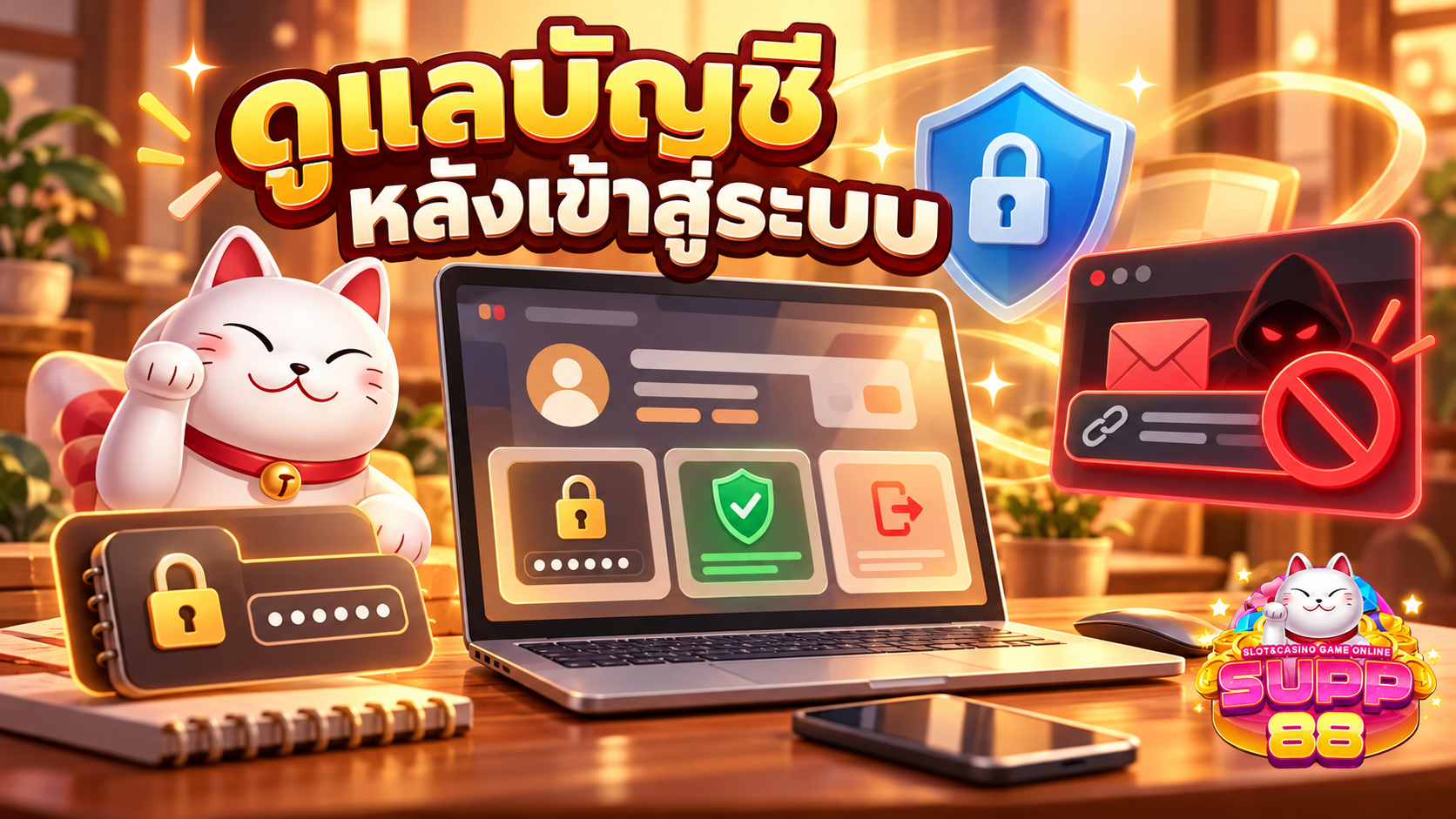 ภาพแนวคิดการรักษาความปลอดภัยบัญชี รหัสผ่าน การออกจากระบบ และการป้องกันฟิชชิง