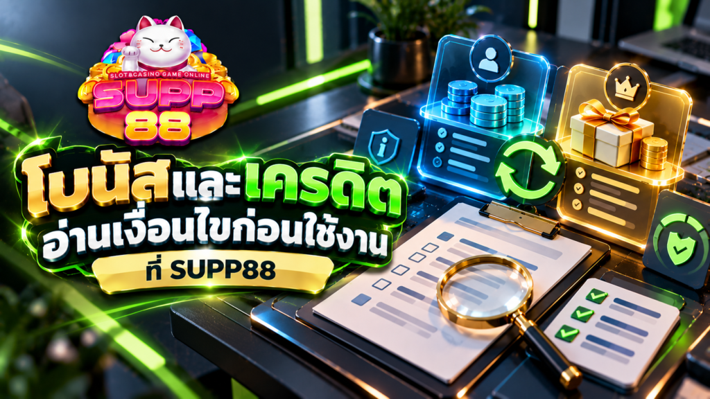 บนัส SUPP88 มีอะไรบ้าง? รู้จักเครดิตและเงื่อนไขก่อนใช้งาน