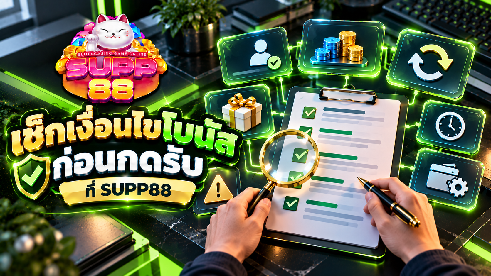 เช็กลิสต์ตรวจสอบคุณสมบัติ เครดิต โบนัส SUPP88 Turnover และเงื่อนไขก่อนใช้งาน