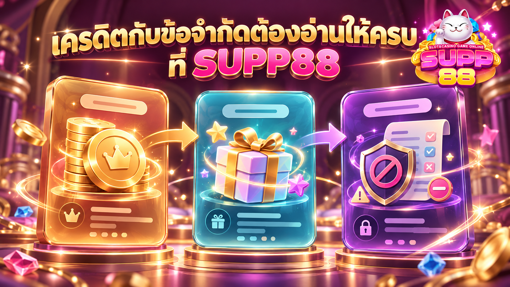 การแยกเครดิตหลัก เครดิตโบนัส และขอบเขตการใช้งานในโปรโมชั่น SUPP88