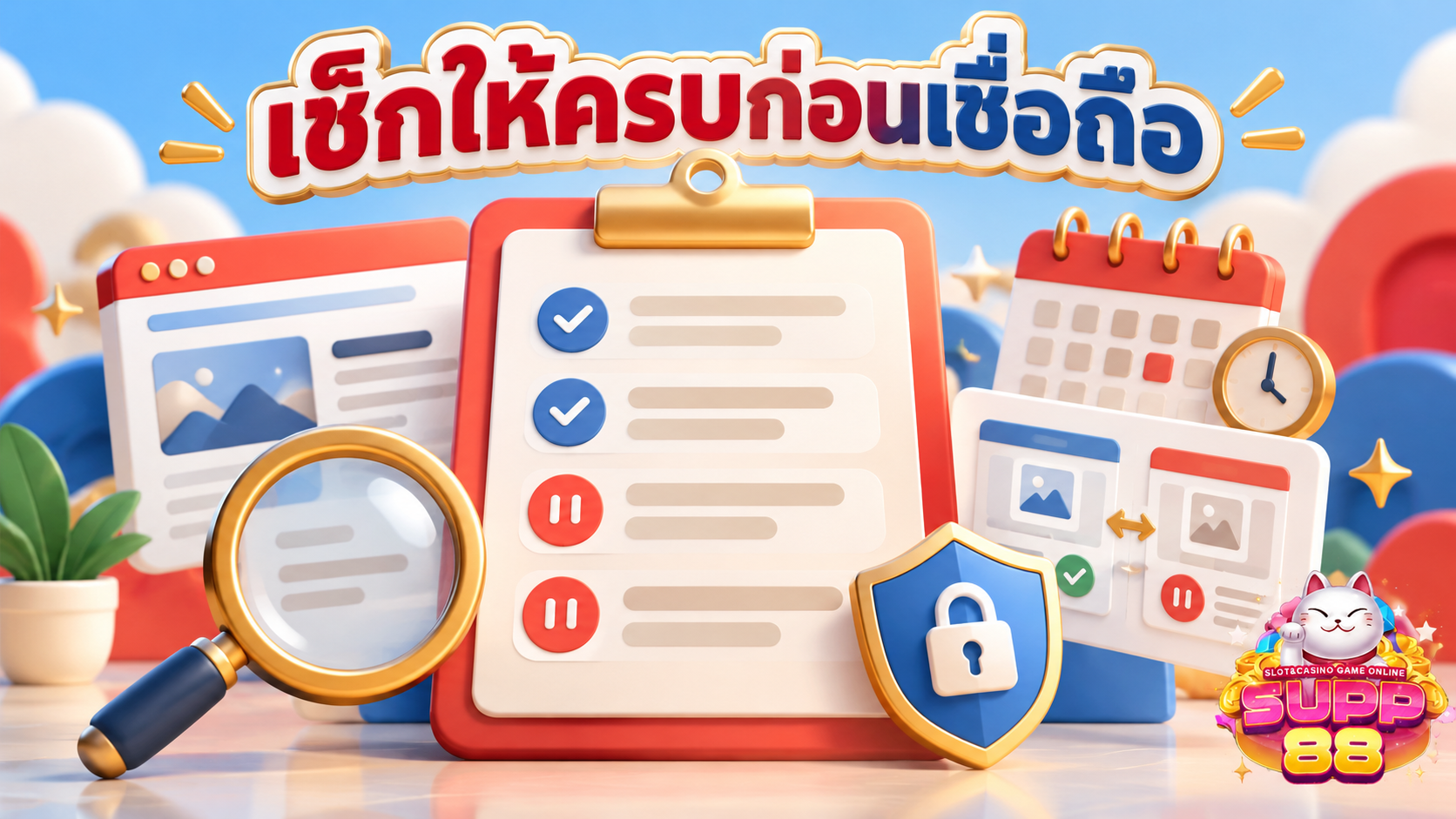 เช็กลิสต์ตรวจสอบช่องทางติดต่อและประกาศ SUPP88 ก่อนดำเนินการ
