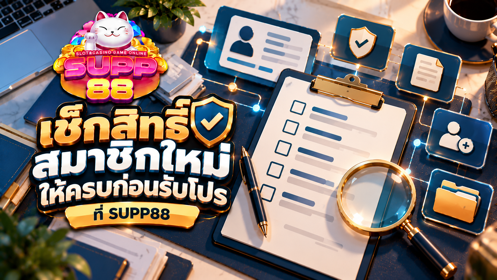 เช็กลิสต์สำหรับตรวจสอบคุณสมบัติและเงื่อนไขของ โปรโมชั่นสมาชิกใหม่ SUPP88