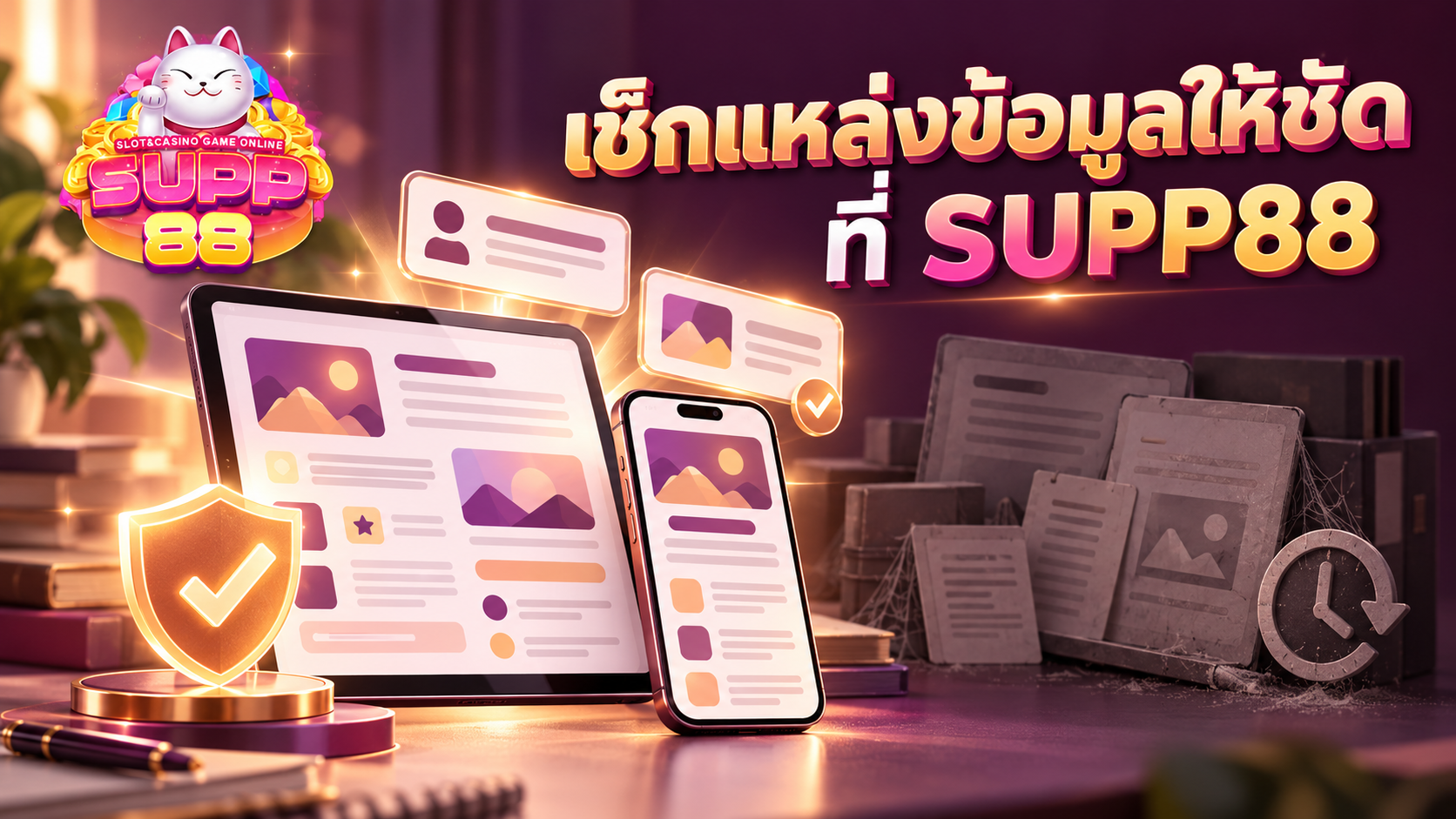 การเปรียบเทียบประกาศโปรโมชั่นปัจจุบันกับข้อมูลจากช่องทางทางการของ SUPP88