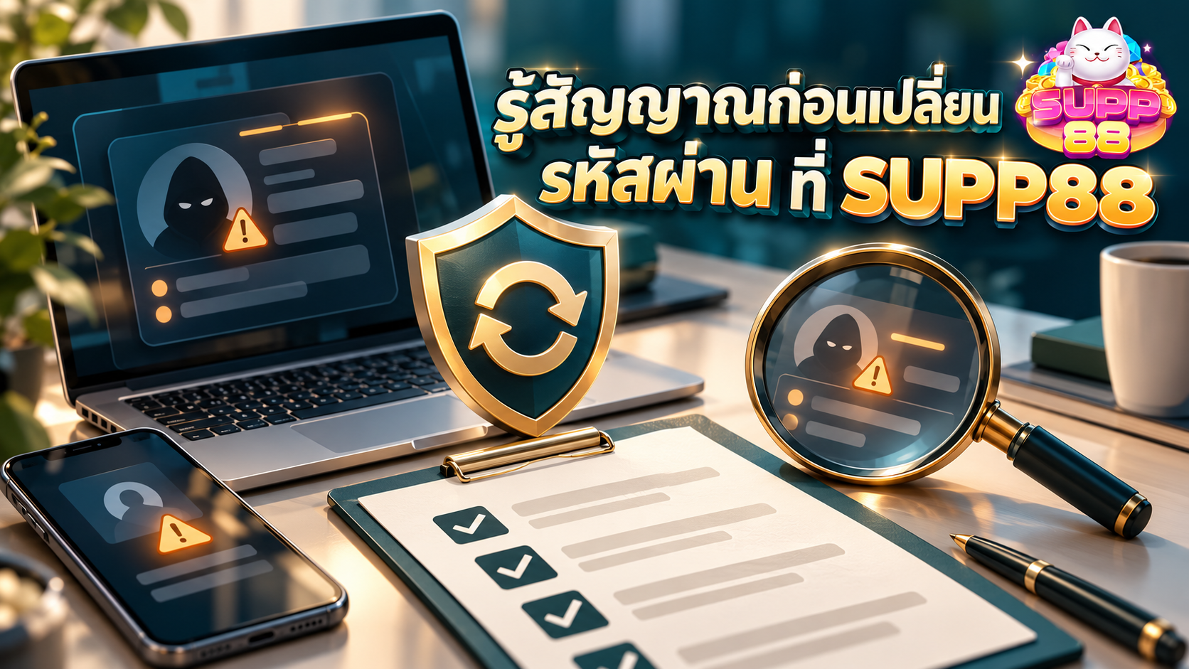 เช็กลิสต์สัญญาณที่ควรเปลี่ยนรหัสผ่านและตรวจสอบความปลอดภัยบัญชี SUPP88