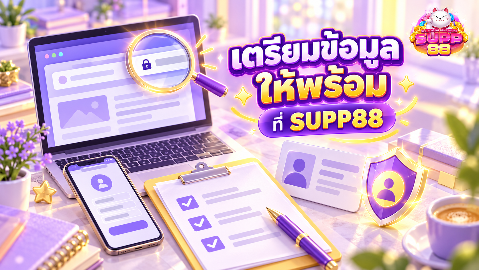 เช็กลิสต์ตรวจสอบเว็บไซต์และเตรียมข้อมูลก่อนสมัครสมาชิก SUPP88