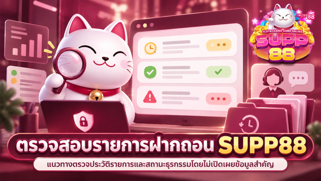 ตรวจสอบรายการฝากถอน SUPP88 อ่านสถานะและแก้รายการค้าง